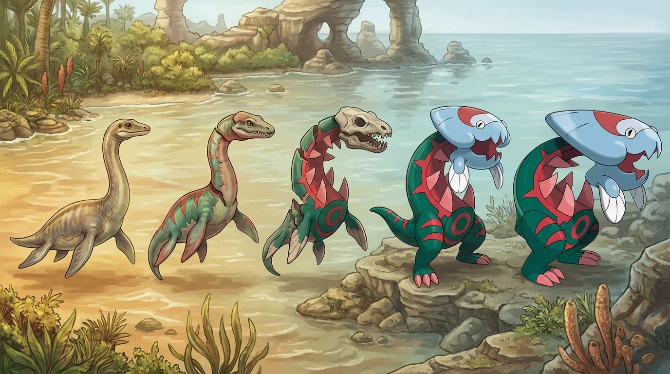 A young plesiosaurus turning into Dracovish
