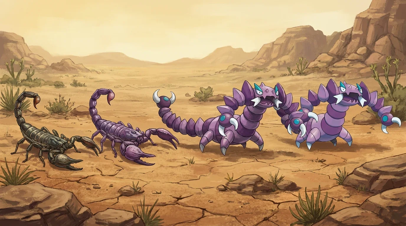 A emperor scorpion turning into Drapion