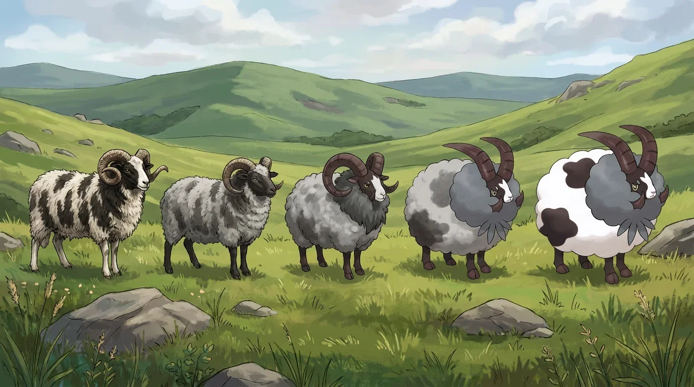 A jacob sheep turning into Dubwool