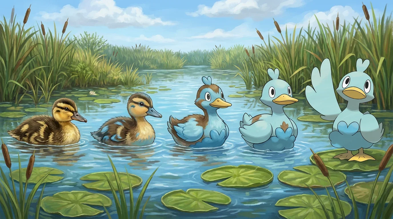 A mallard duckling turning into Ducklett