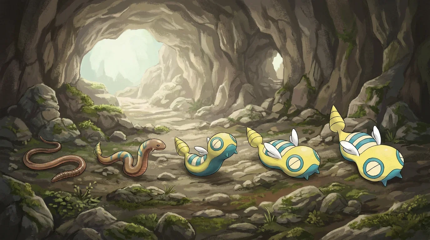 A bootlace worm turning into Dunsparce