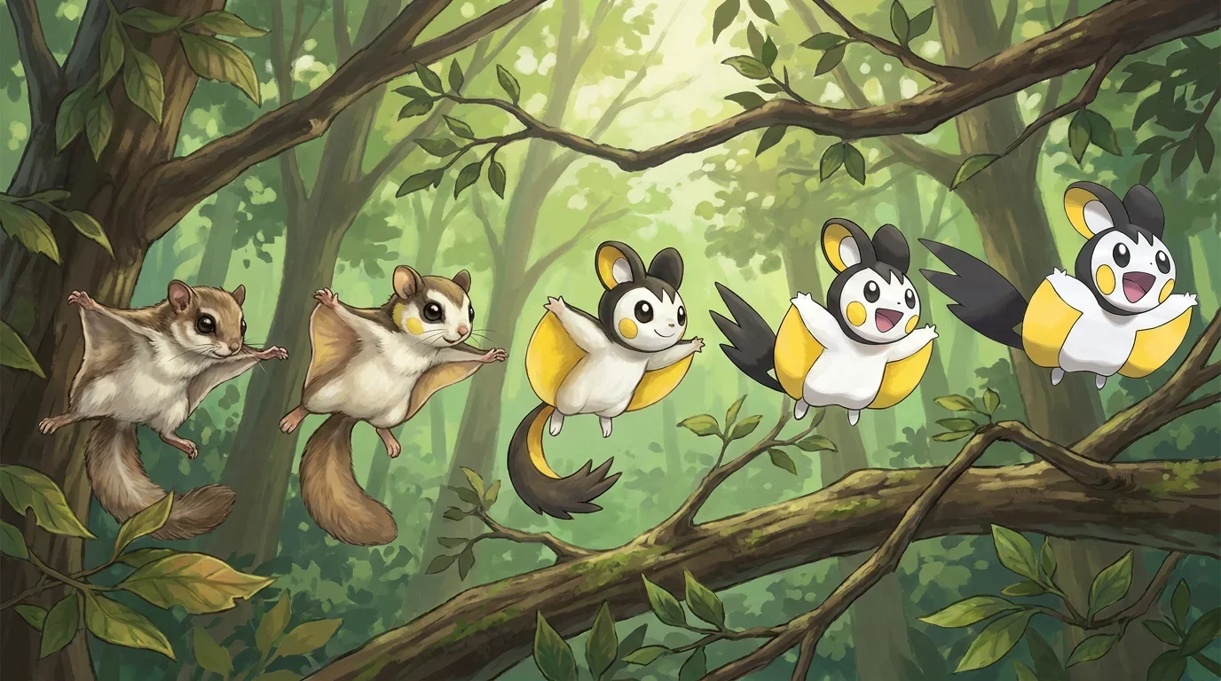 A flying squirrel pup turning into Emolga