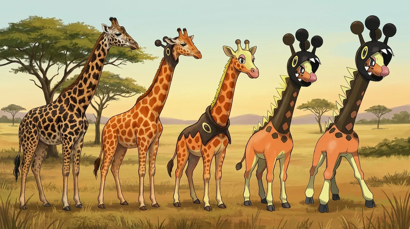A masai giraffe turning into Farigiraf