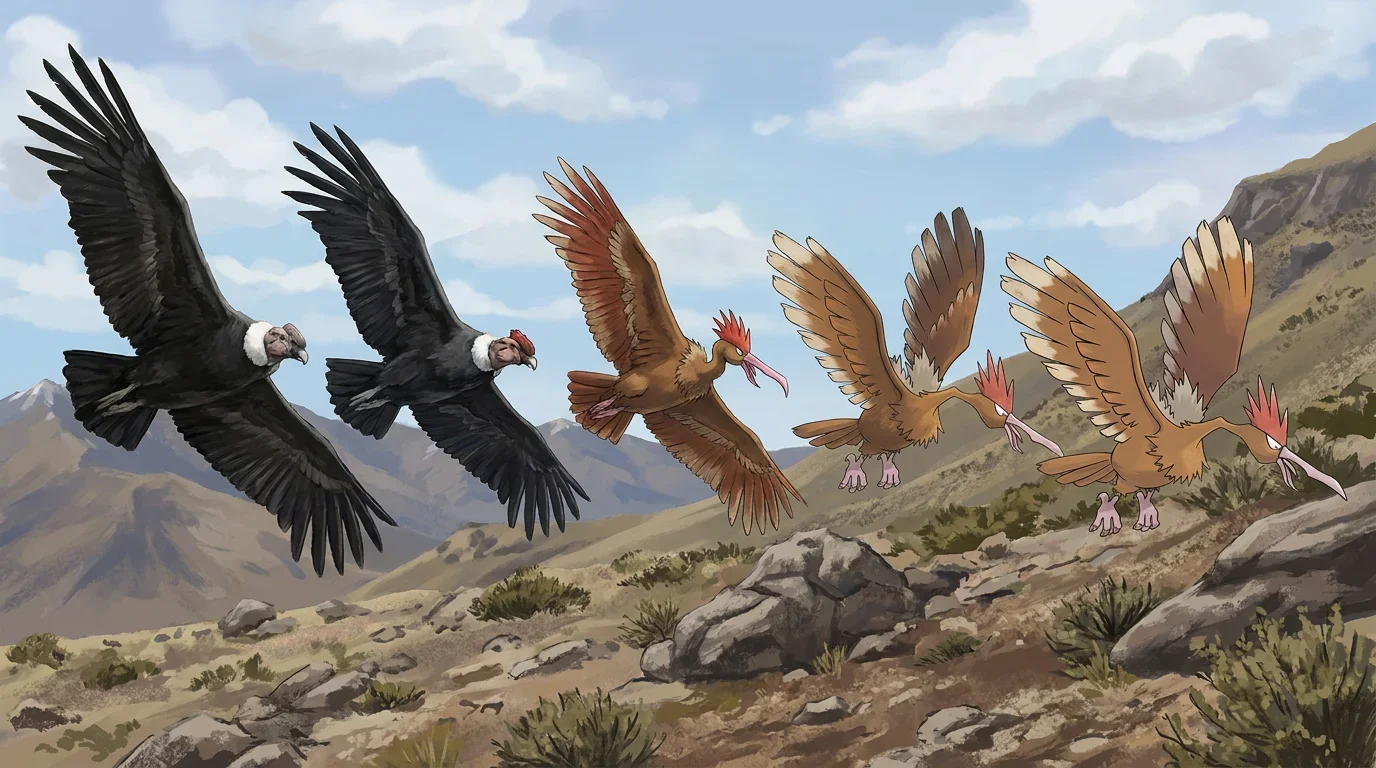 A andean condor turning into Fearow