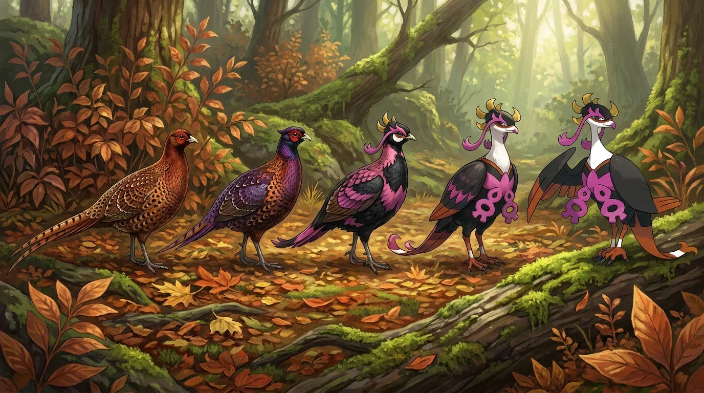 A copper pheasant turning into Fezandipiti