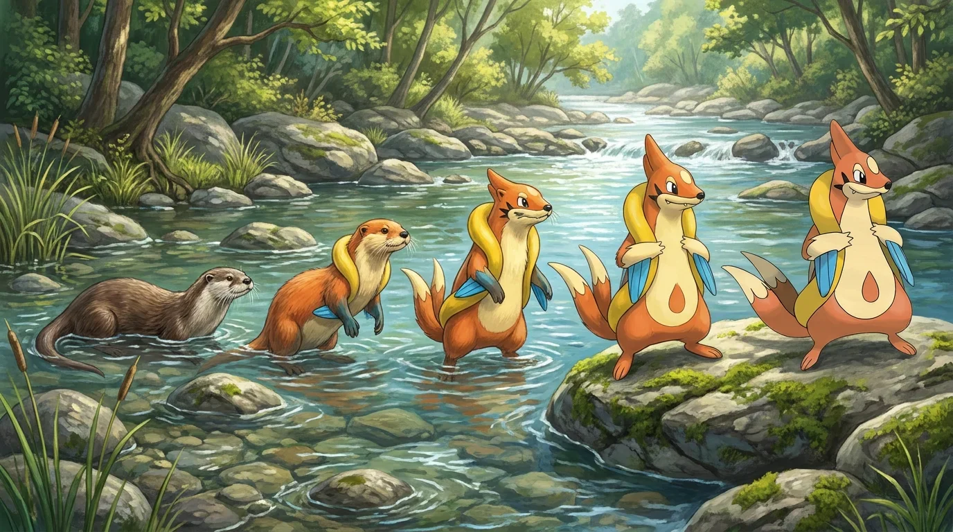 A north american river otter turning into Floatzel