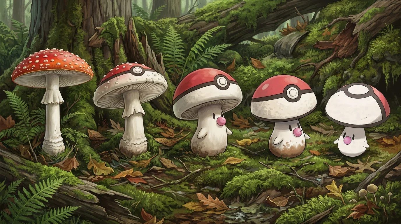 A fly agaric mushroom turning into Foongus