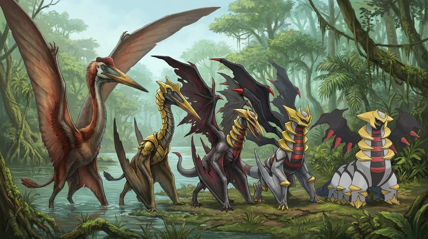 A adult quetzalcoatlus turning into Giratina