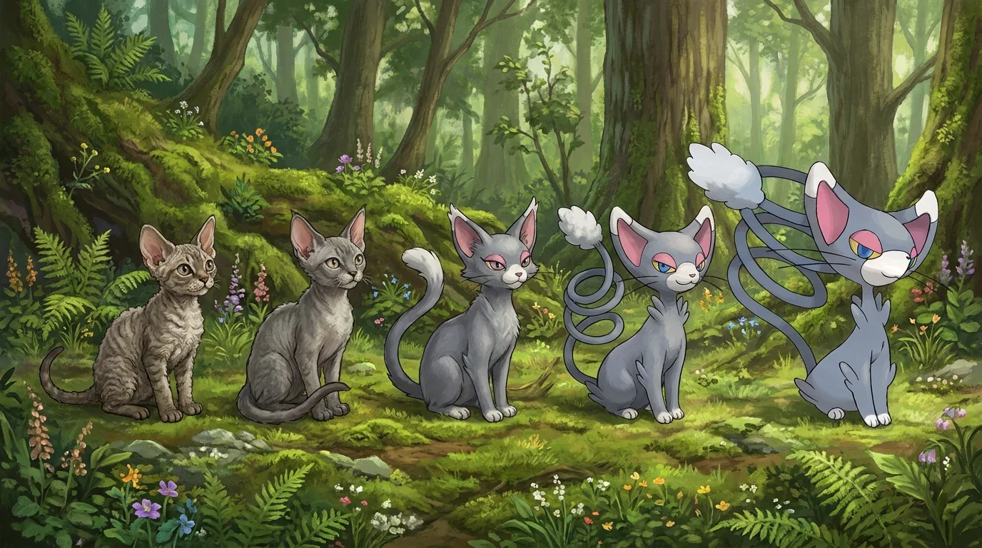A devon rex kitten turning into Glameow