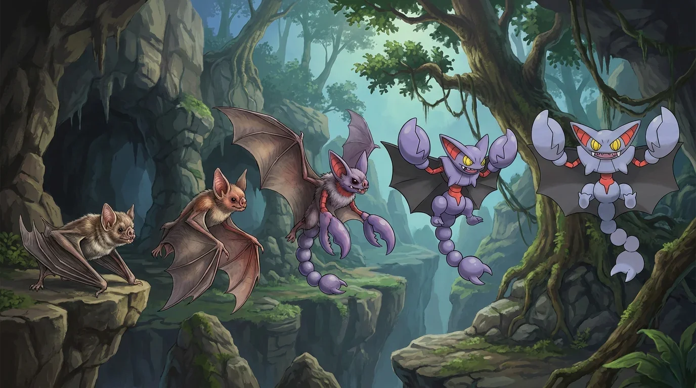 A adult vampire bat turning into Gliscor
