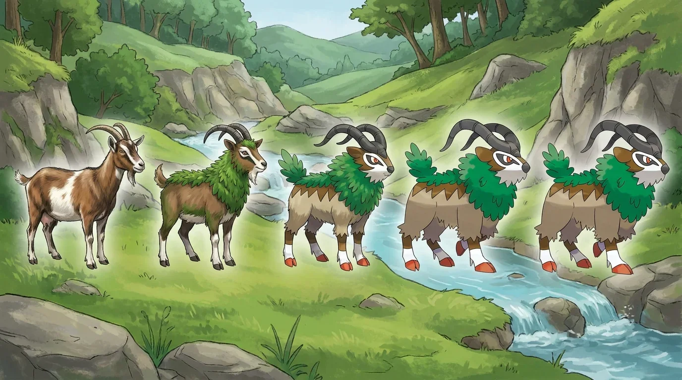 A adult domestic goat turning into Gogoat