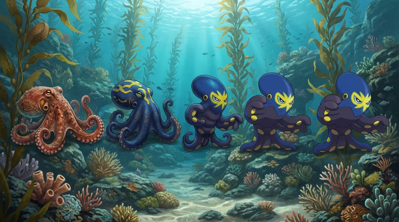 A giant pacific octopus turning into Grapploct