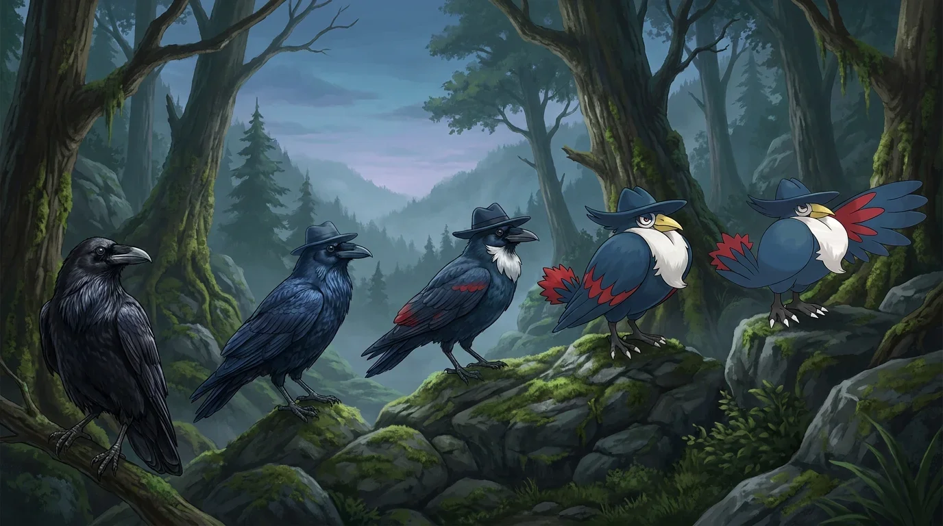 A common raven turning into Honchkrow