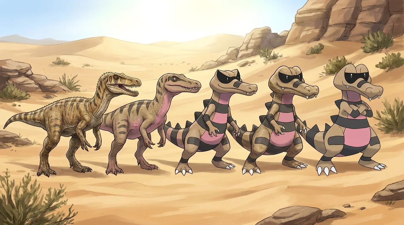 A young baryonyx turning into Krokorok
