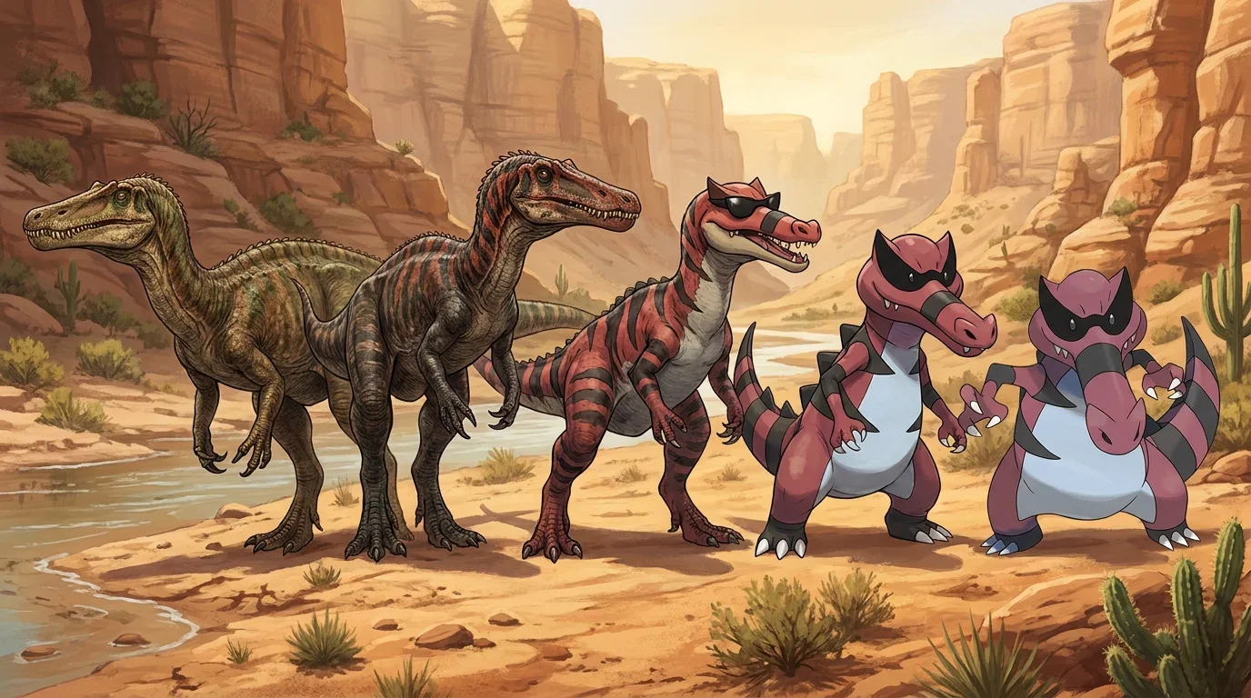 A adult suchomimus turning into Krookodile