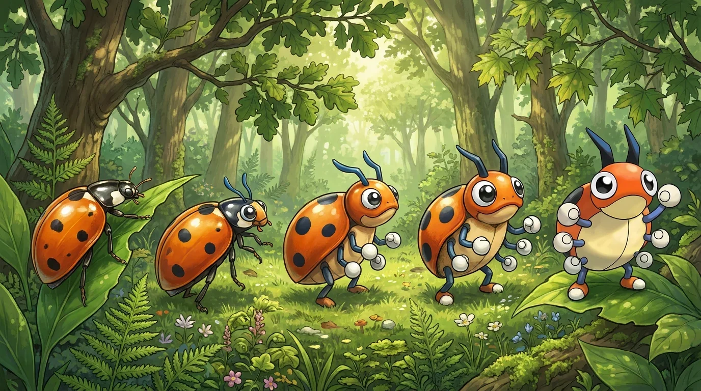 A asian ladybird turning into Ledyba