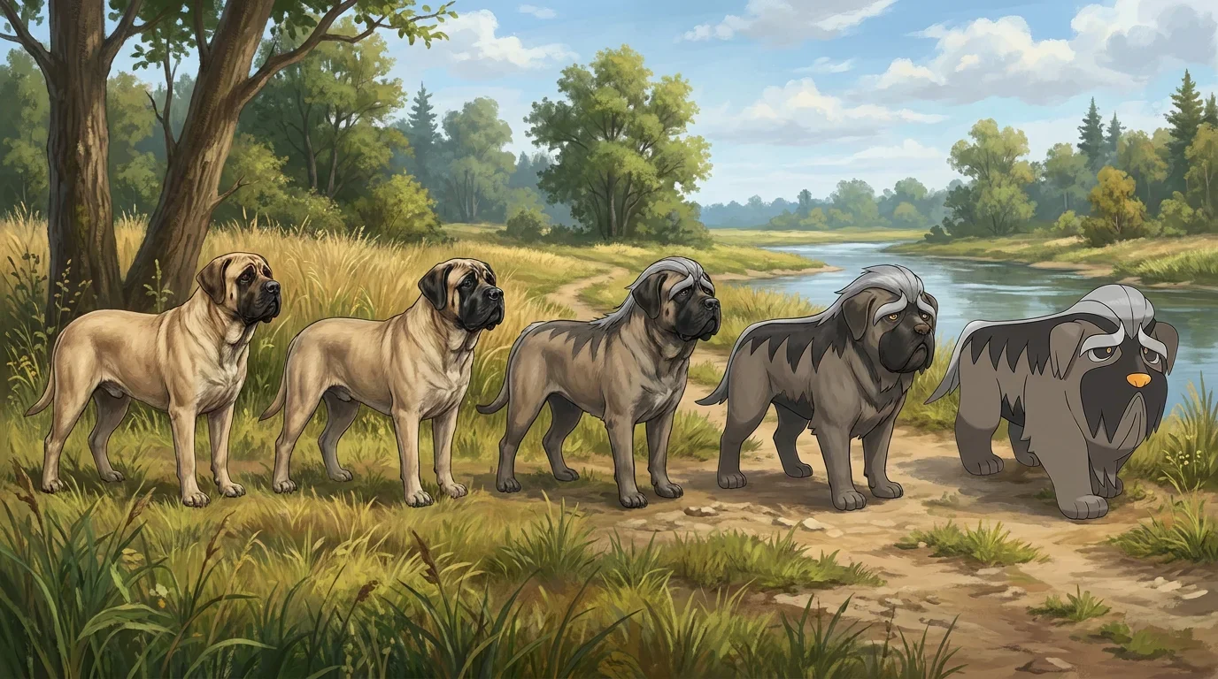 A english mastiff turning into Mabosstiff