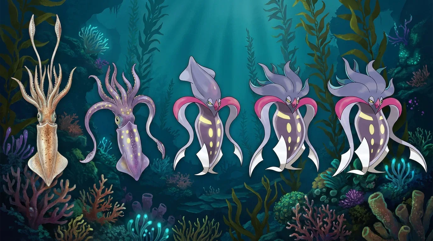 A upside down squid turning into Malamar