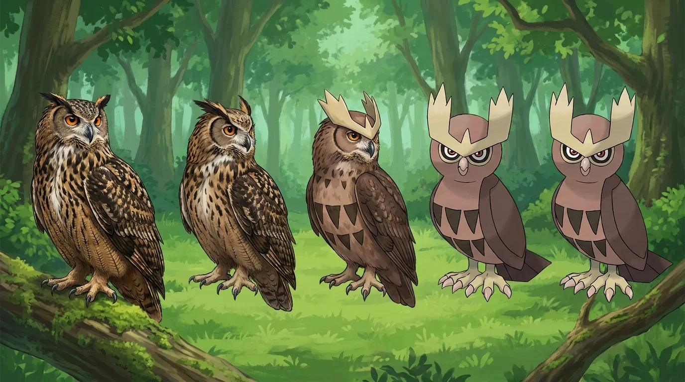 A eurasian eagle owl turning into Noctowl