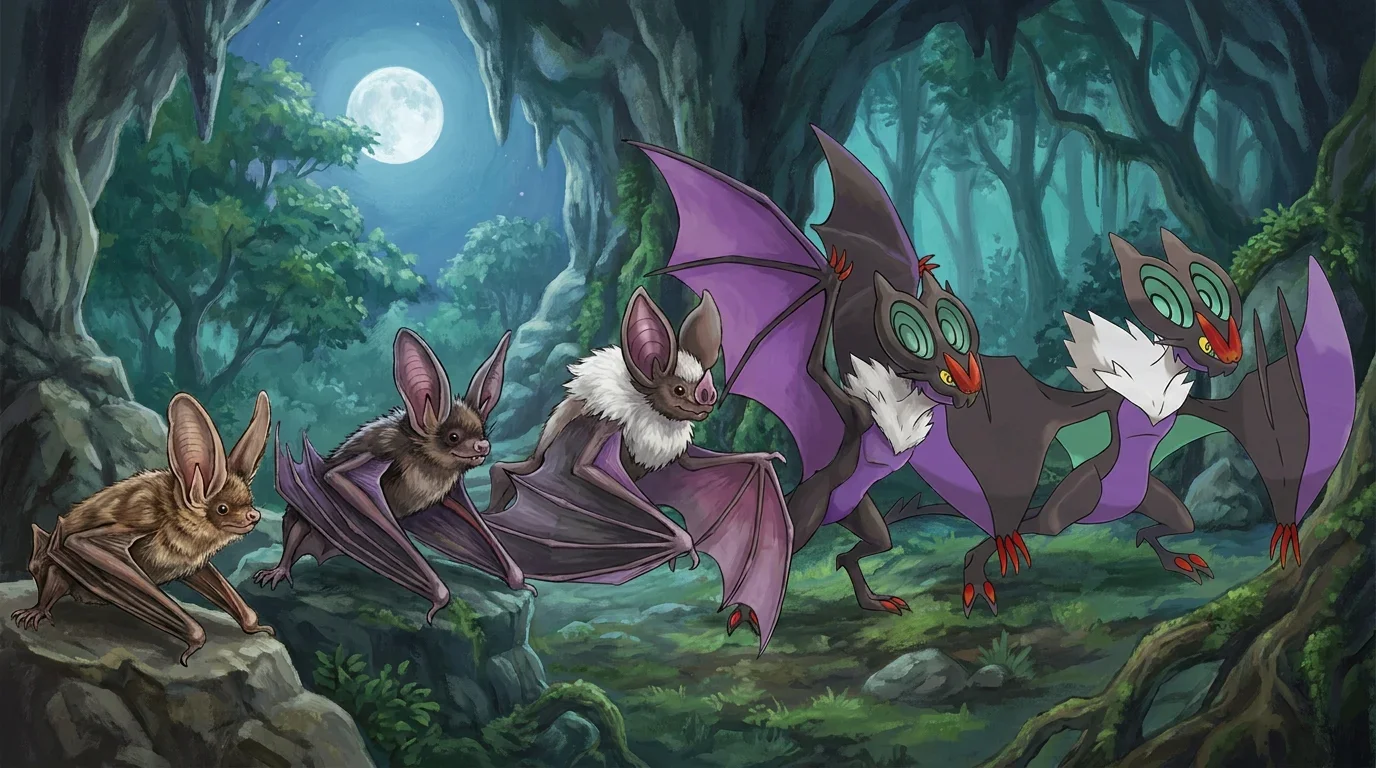 A long eared bat turning into Noivern