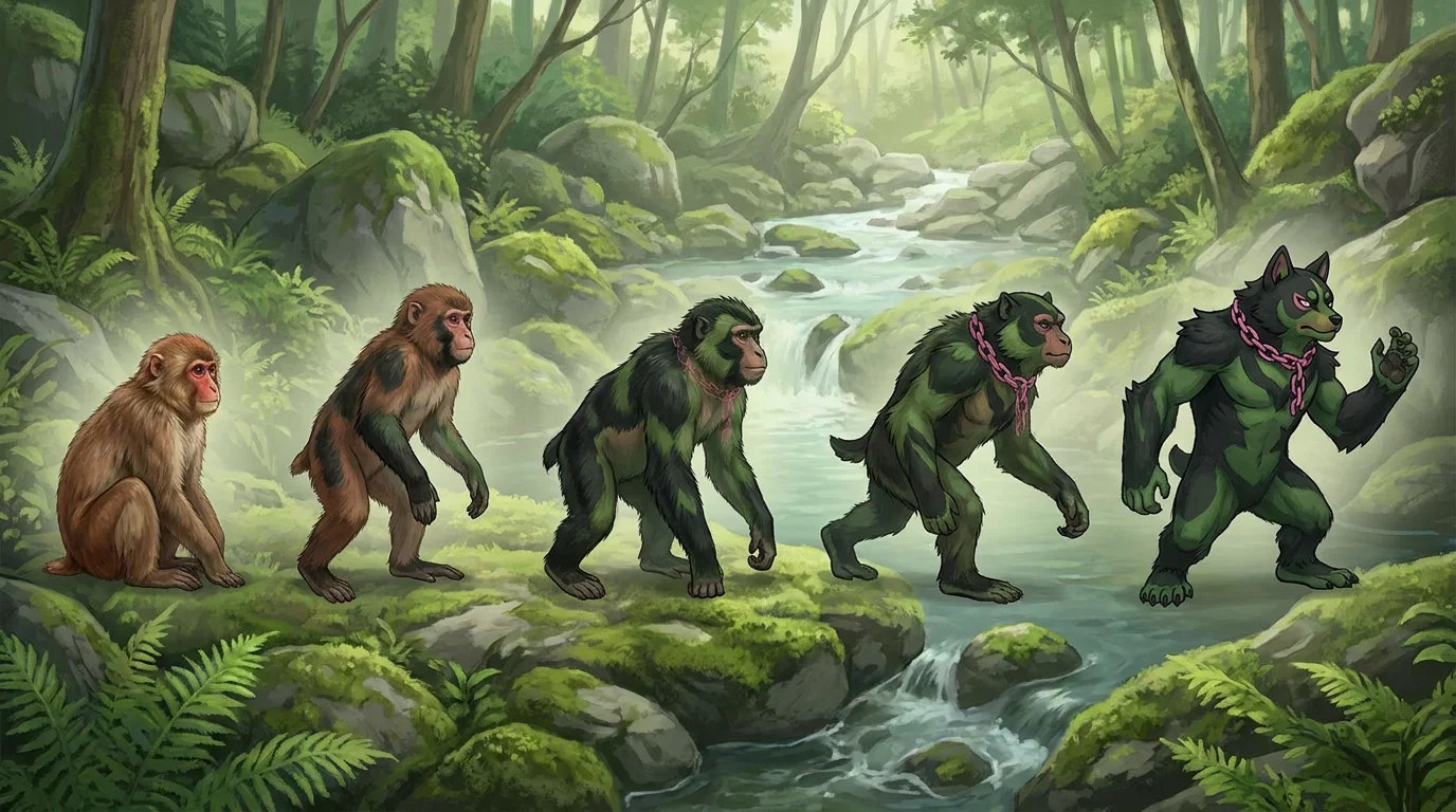 A japanese macaque turning into Okidogi