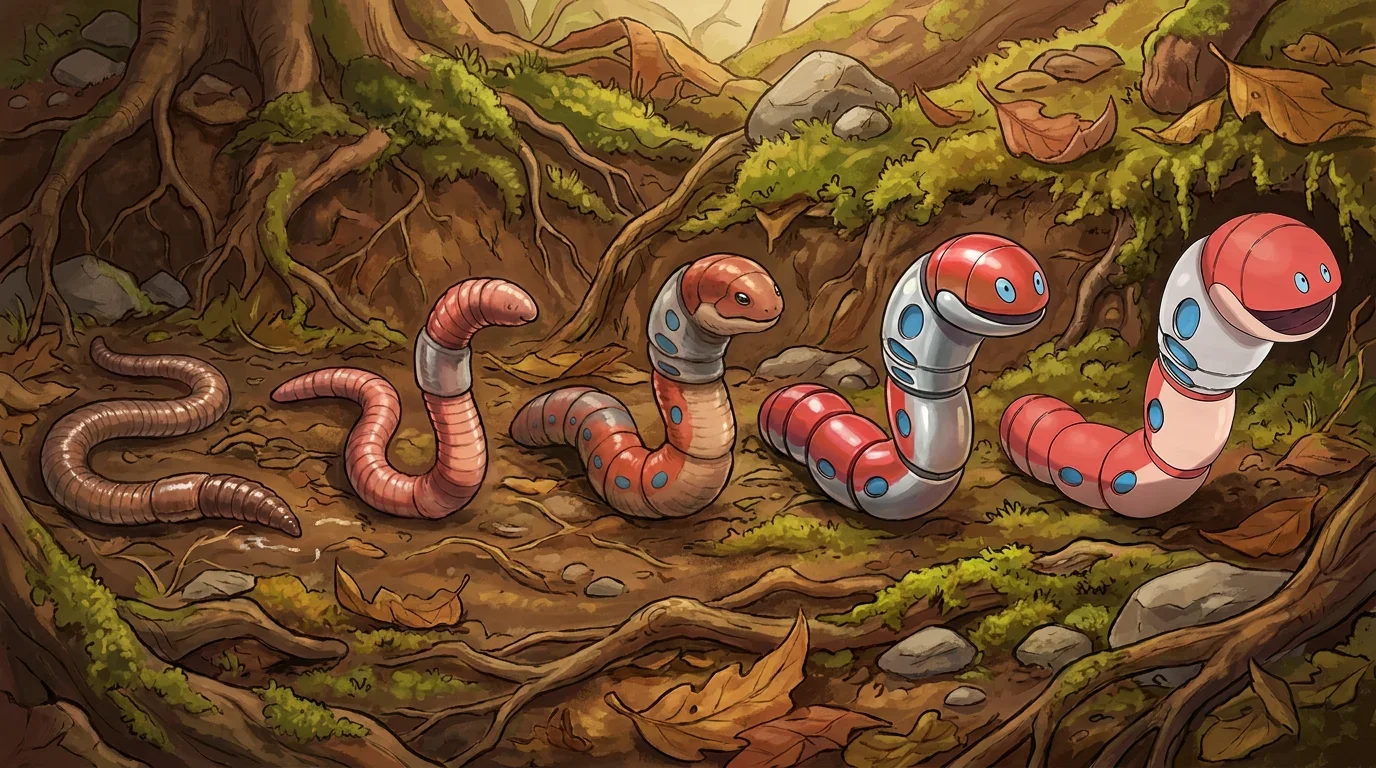 A common earthworm turning into Orthworm