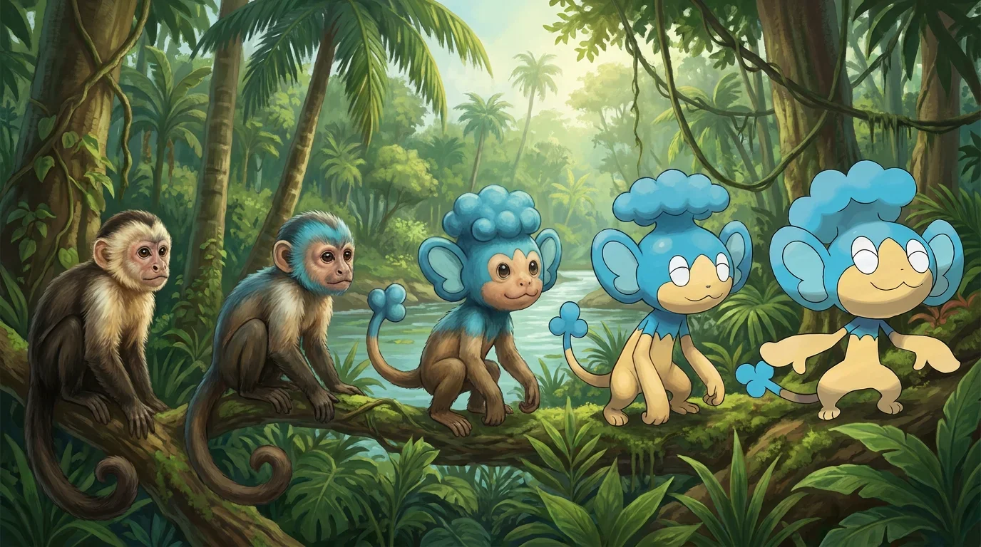 A young capuchin monkey turning into Panpour