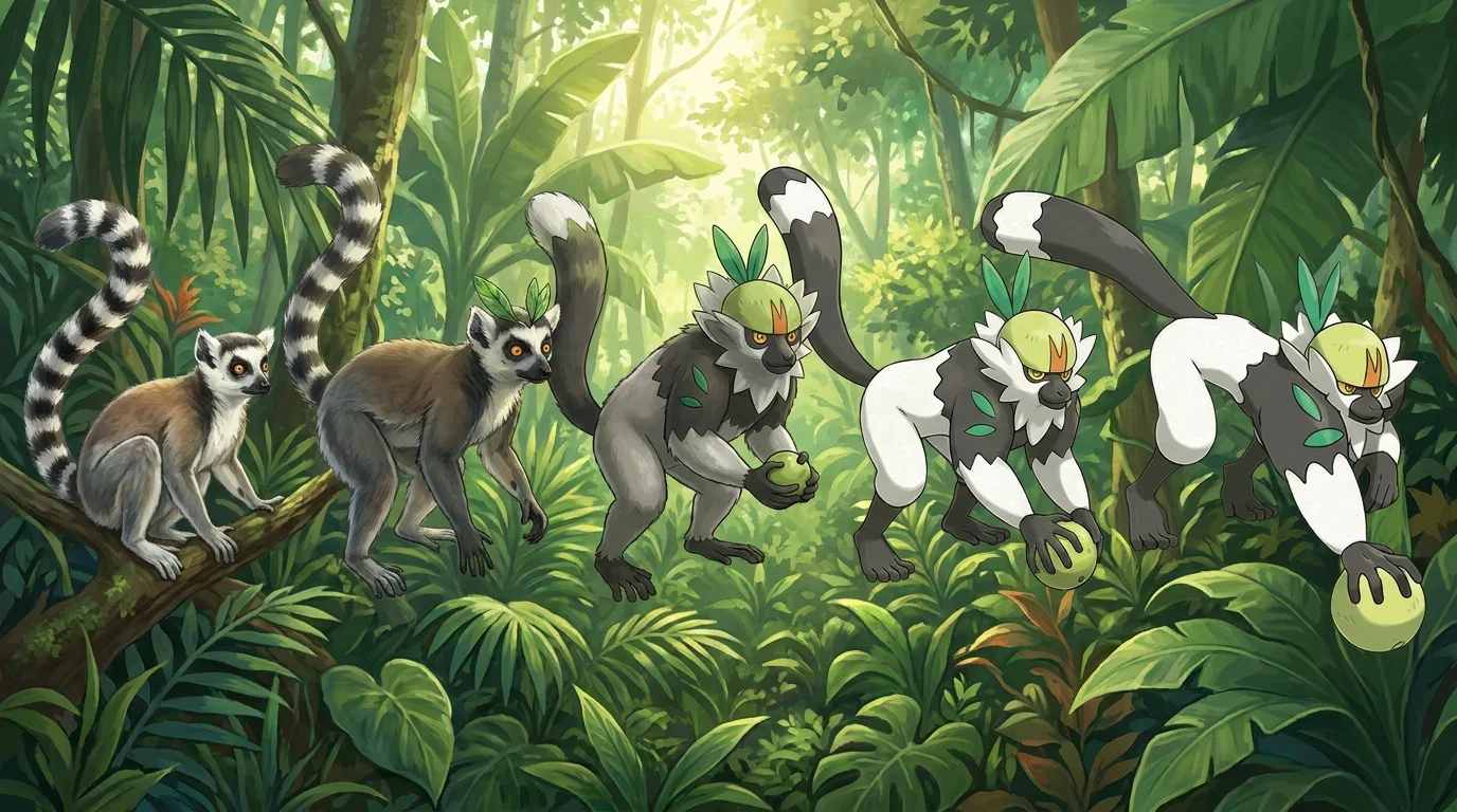 A young ring tailed lemur turning into Passimian