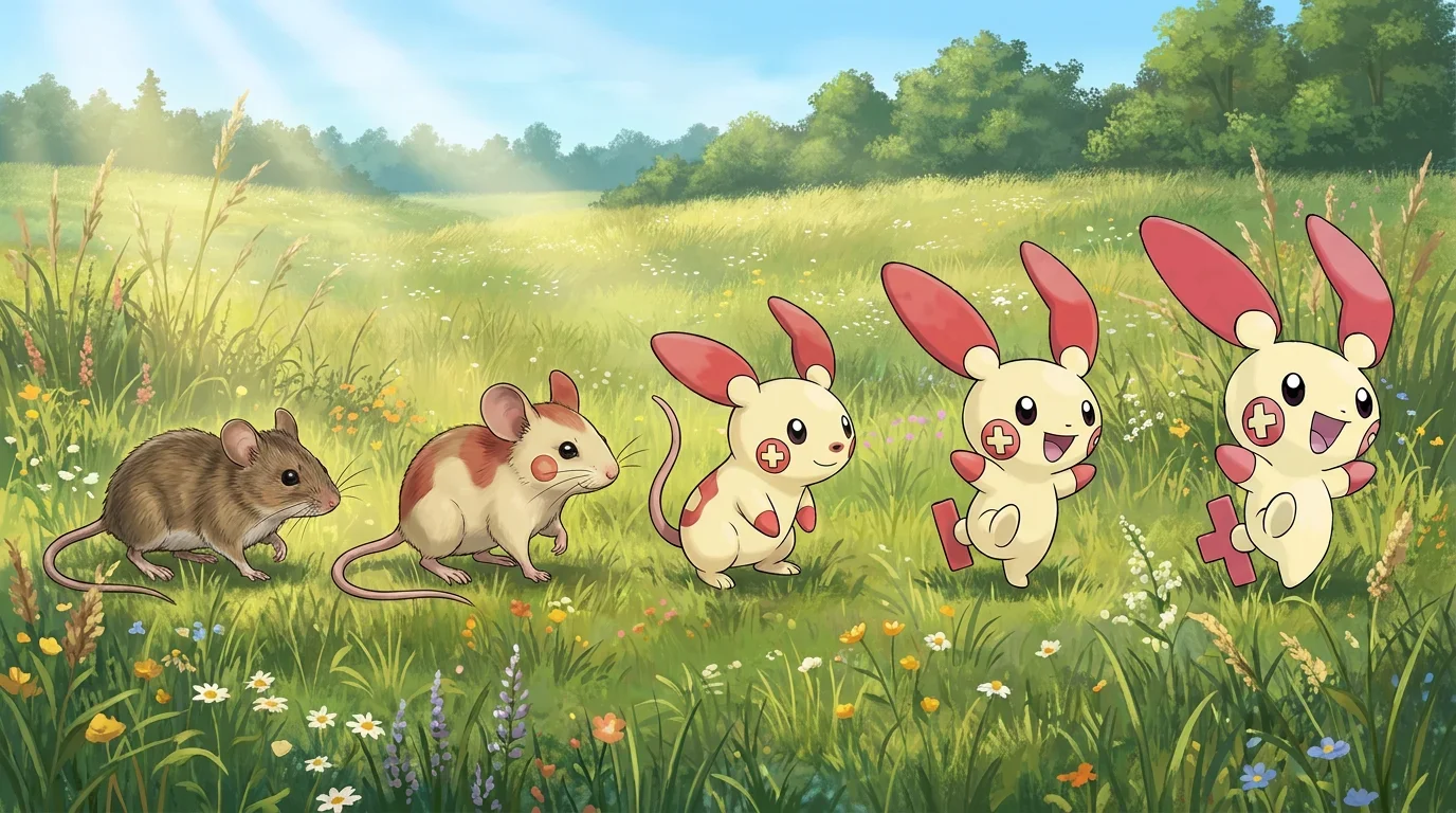 A young house mouse turning into Plusle