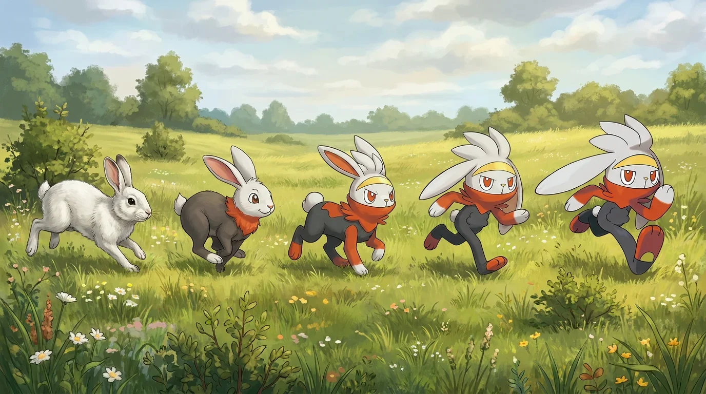 A white rabbit turning into Raboot