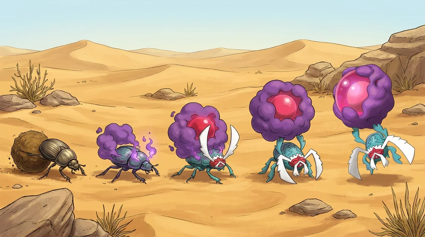 A scarab beetle turning into Rabsca
