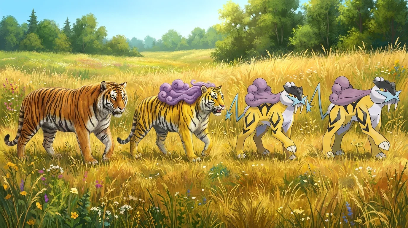 A siberian tiger turning into Raikou