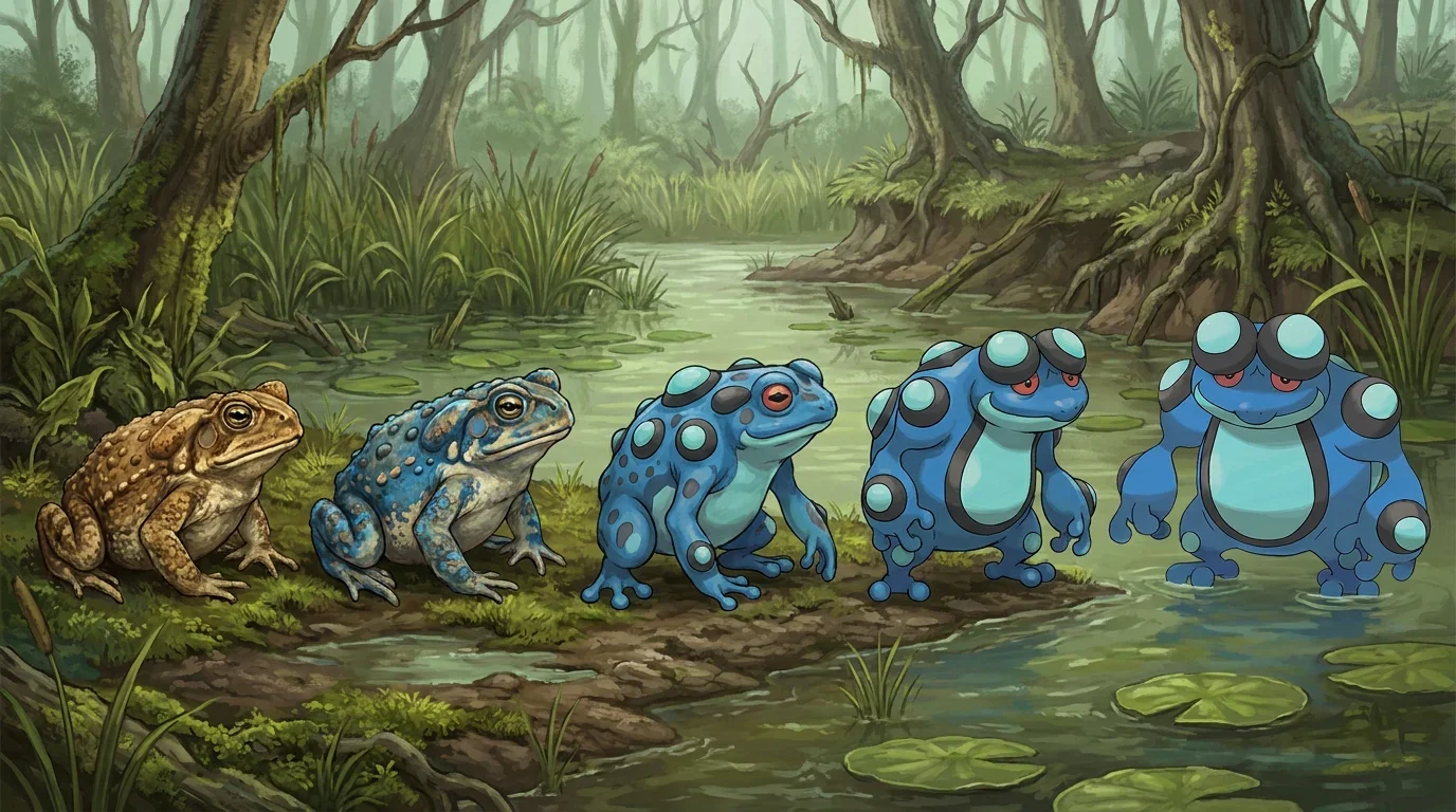 A cane toad turning into Seismitoad