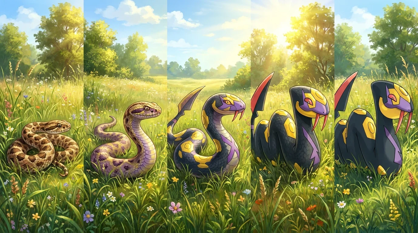 A habu viper hatchling turning into Seviper