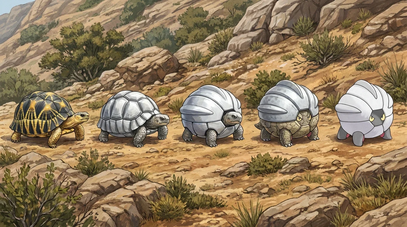 A radiated tortoise turning into Shelgon