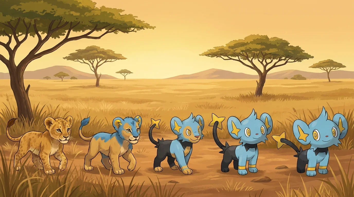 A lion cub turning into Shinx