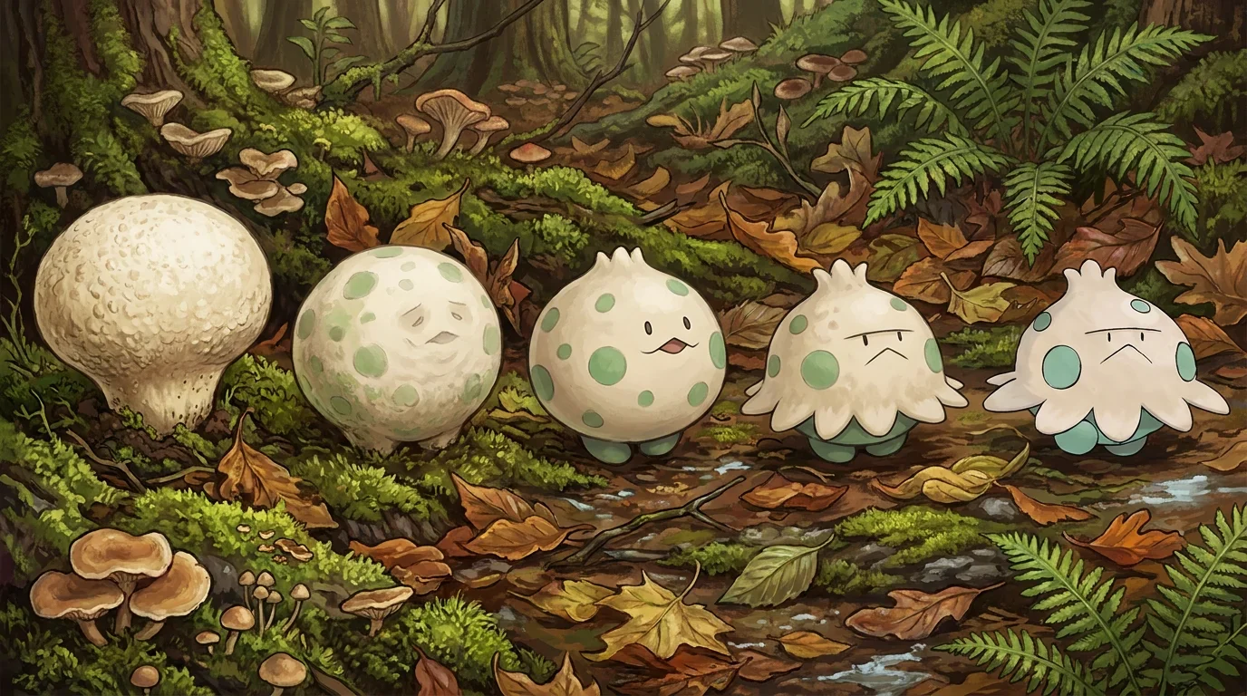 A puffball mushroom turning into Shroomish