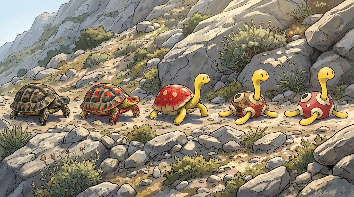 A greek tortoise turning into Shuckle