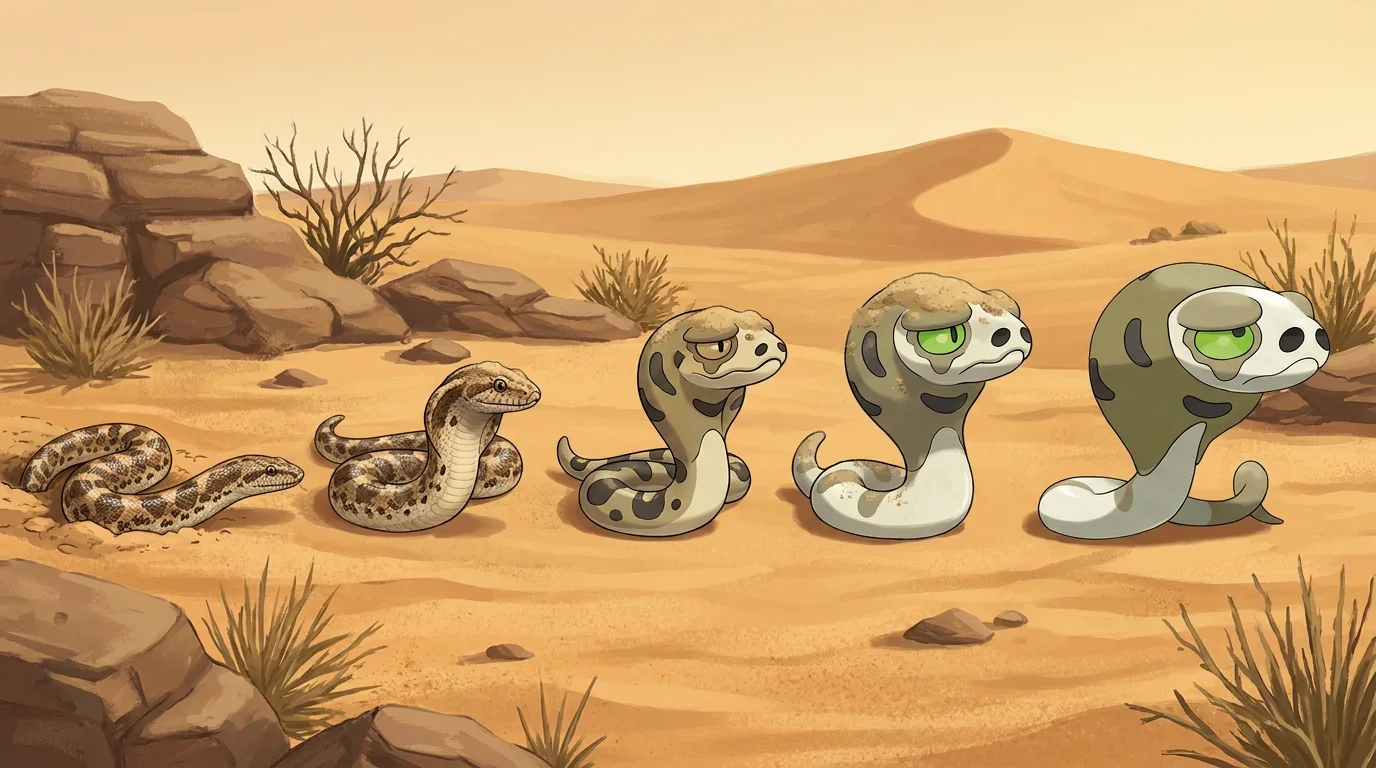 A sand boa hatchling turning into Silicobra
