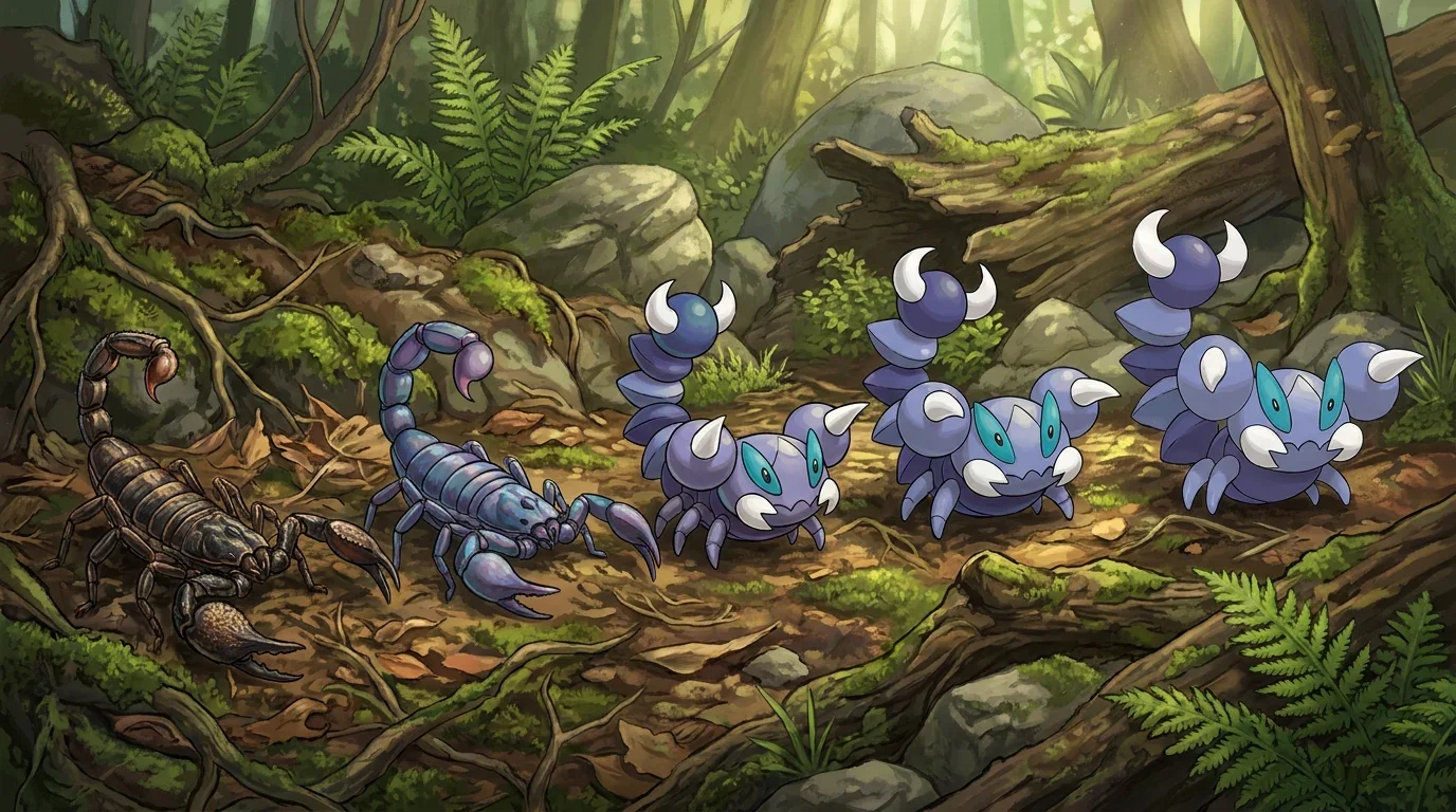 A young emperor scorpion turning into Skorupi