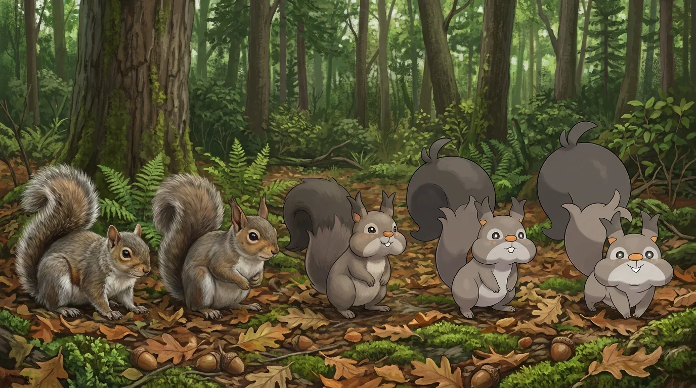 A eastern gray squirrel kit turning into Skwovet