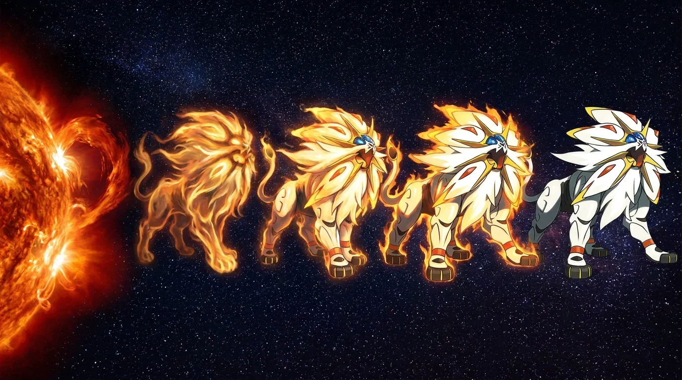 A solar flare turning into Solgaleo