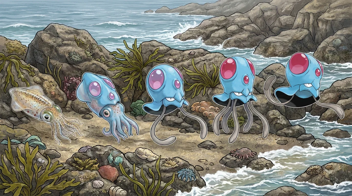 A young bobtail squid turning into Tentacool