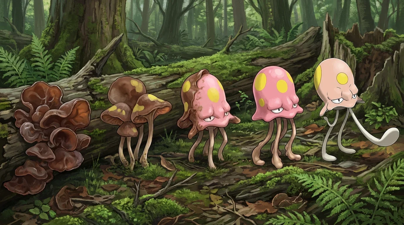 A wood ear mushroom turning into Toedscool