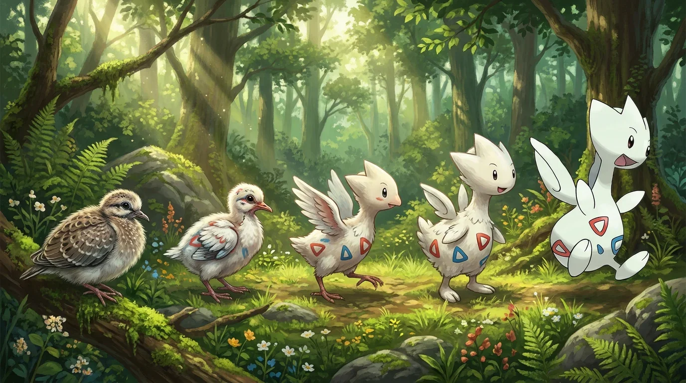 A dove chick turning into Togetic