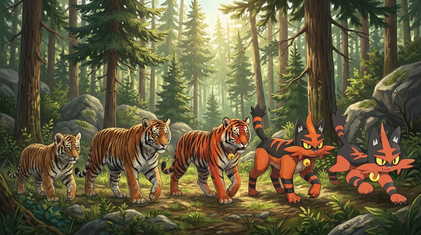 A young siberian tiger turning into Torracat