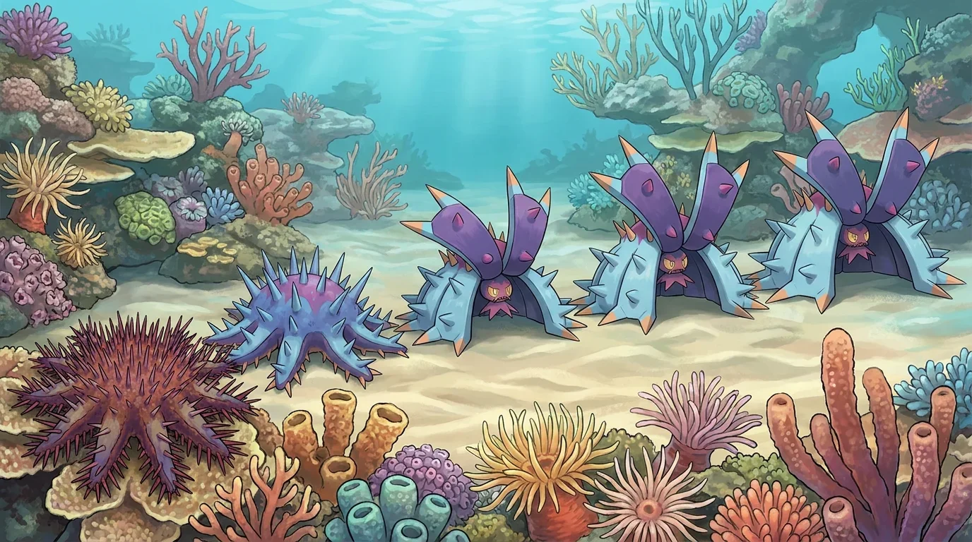 A crown of thorns starfish turning into Toxapex