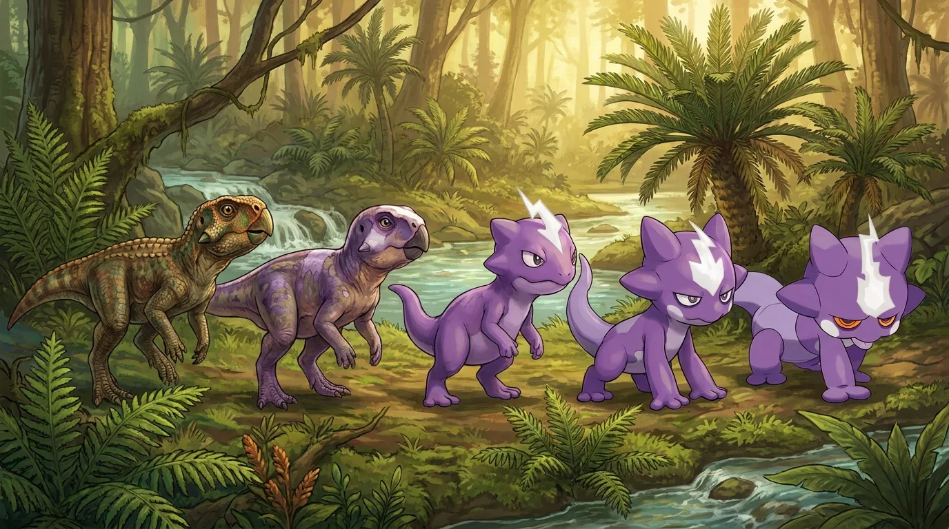 A young psittacosaurus turning into Toxel