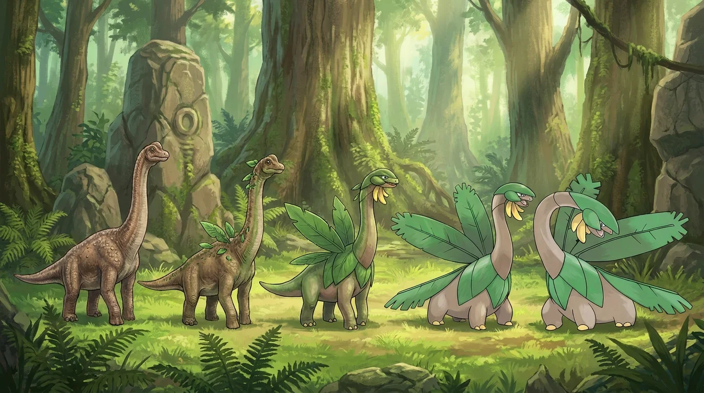 A young brachiosaurus turning into Tropius