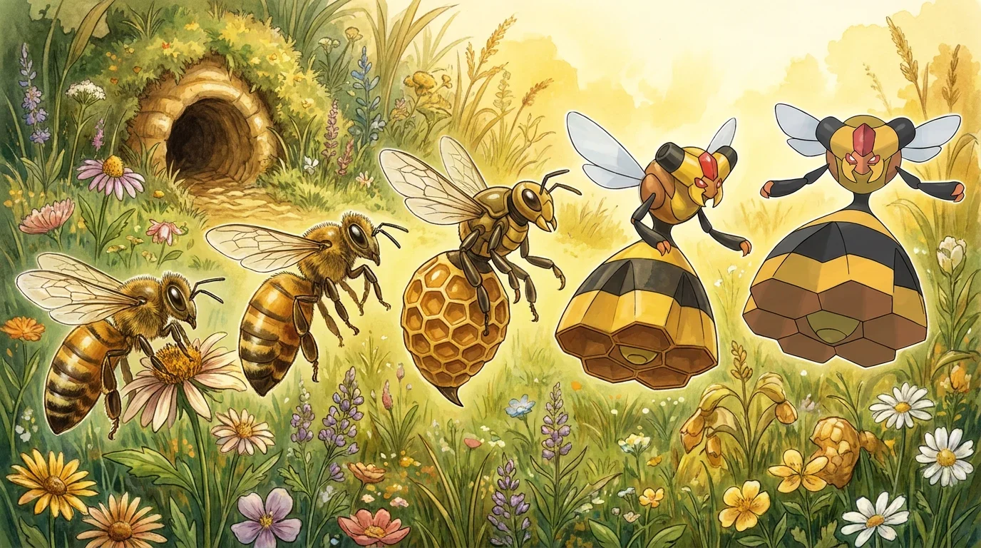 A queen honey bee turning into Vespiquen